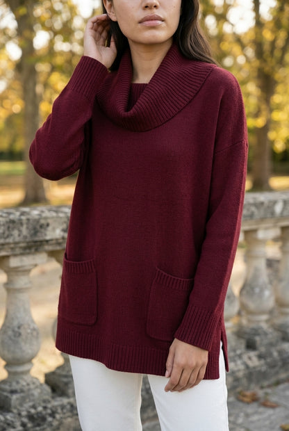 Zitiel | Cowl Neck Tunic Sweater