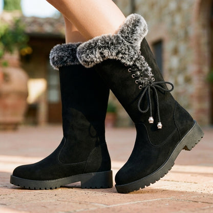Wilmia | Fur-Trimmed Knee-High Boots