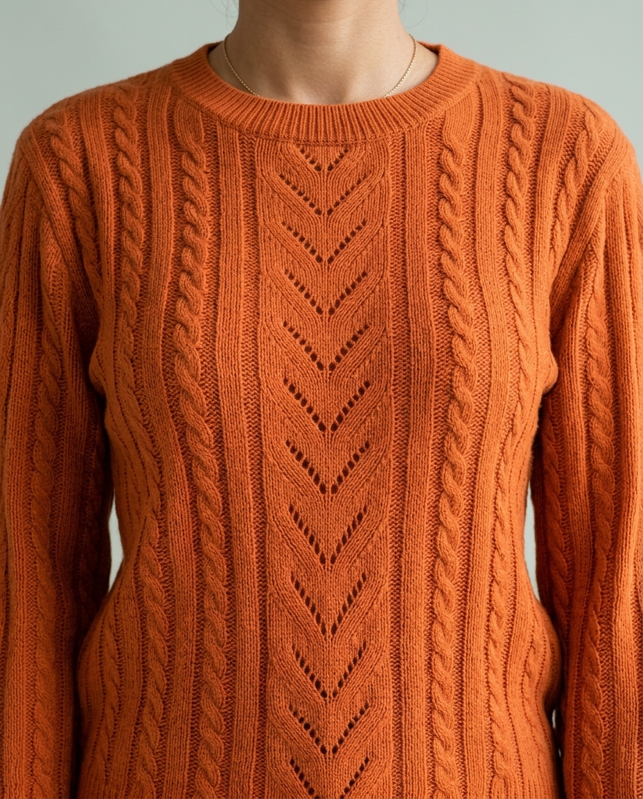 Eirlyn | Cable Knit Eyelet Sweater
