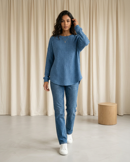 Wrenla | Exposed-Seam Crewneck Sweater