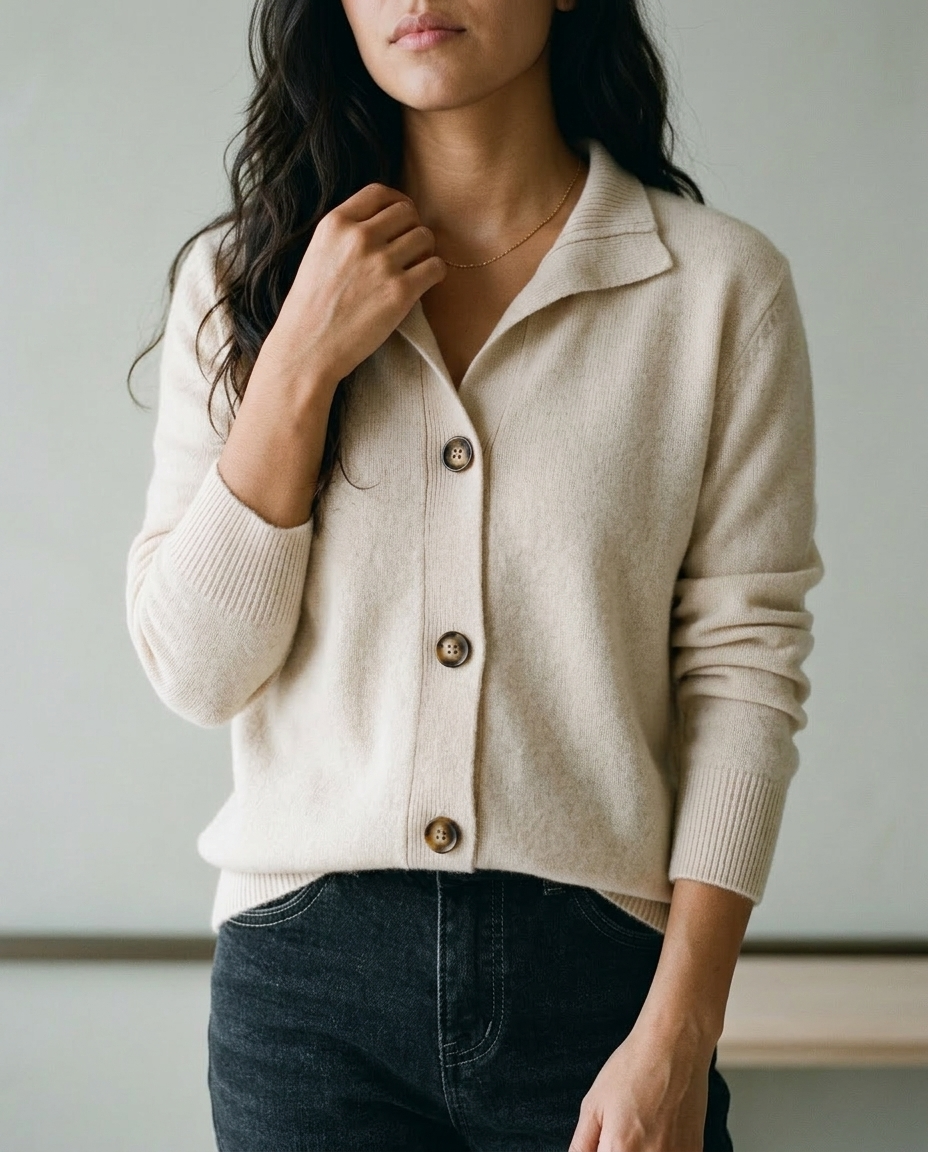 Gretya | Collared Button Cardigan