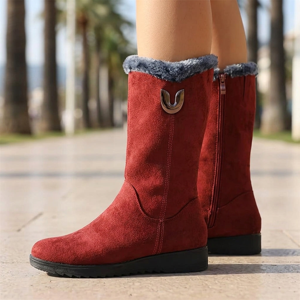 Kajina | Mid-Calf Plush-Cuff Boots