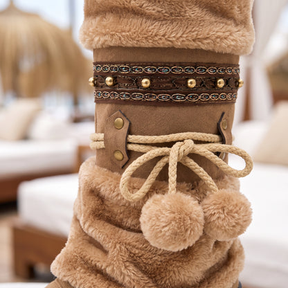 Yrsora | Boho Mid-Calf Winter Boots