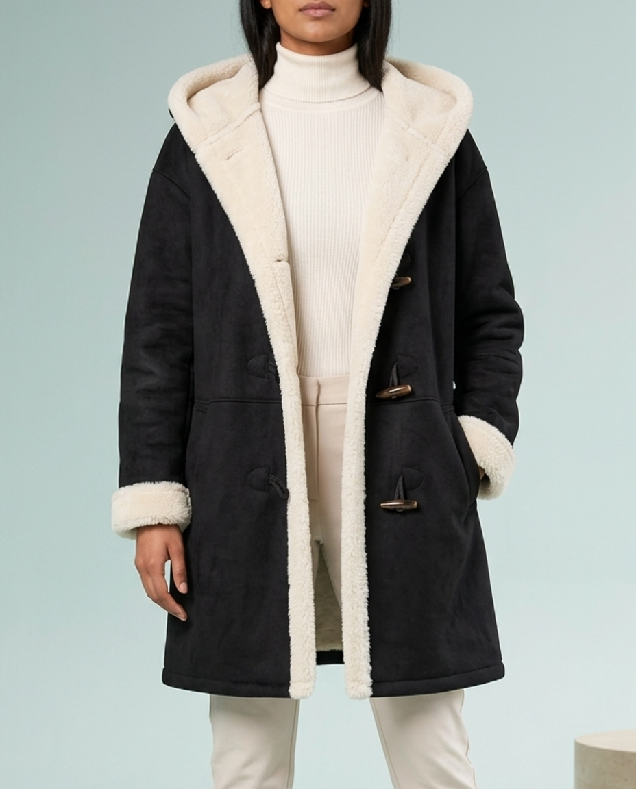 Huldia | Hooded Toggle-Front Coat