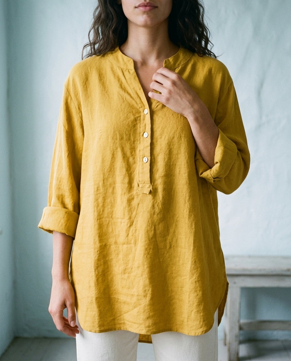 Maeva | V-Neck Button-Down Shirt