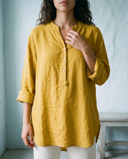 Maeva | V-Neck Button-Down Shirt