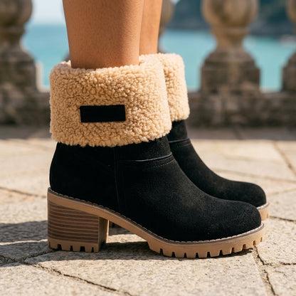Karea | Plush Cuffed Ankle Boots