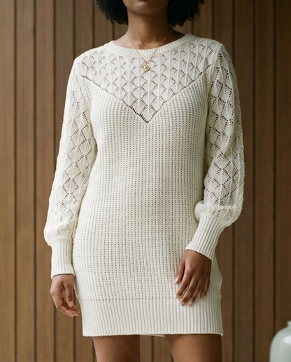 Monise | Openwork Knit Mini Dress