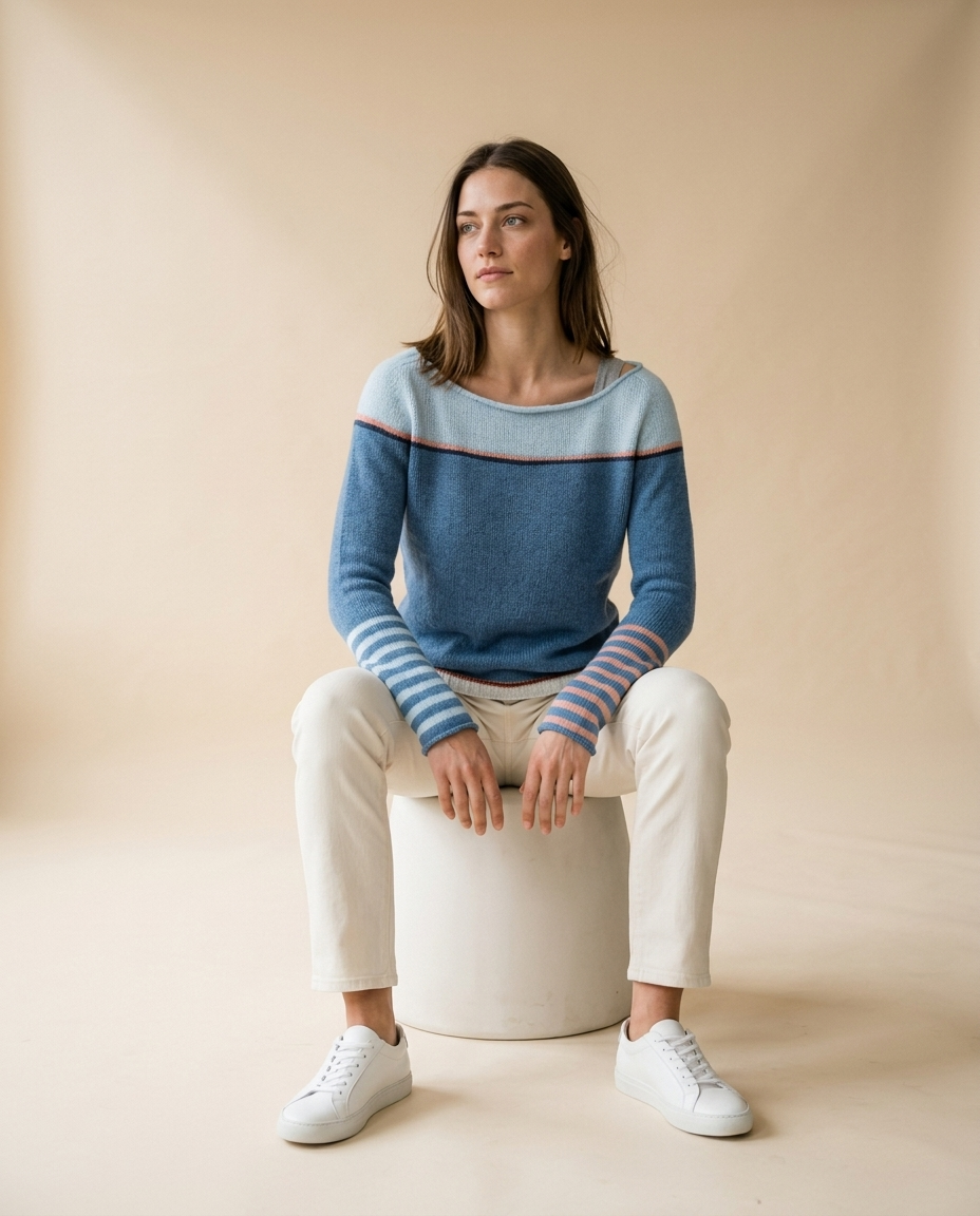 Eirea | Color-Block Boat Neck Sweater