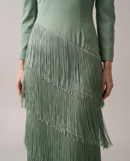 Miriel | Fringe Flowy Midi Dress