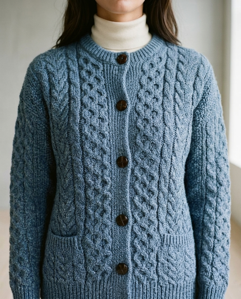 Antja | Cable Knit Button Cardigan