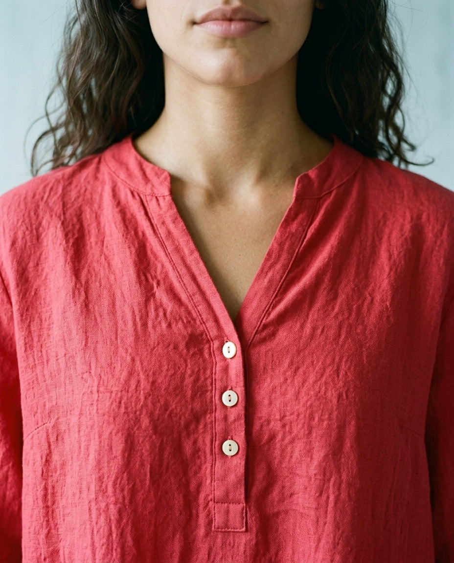 Maeva | V-Neck Button-Down Shirt