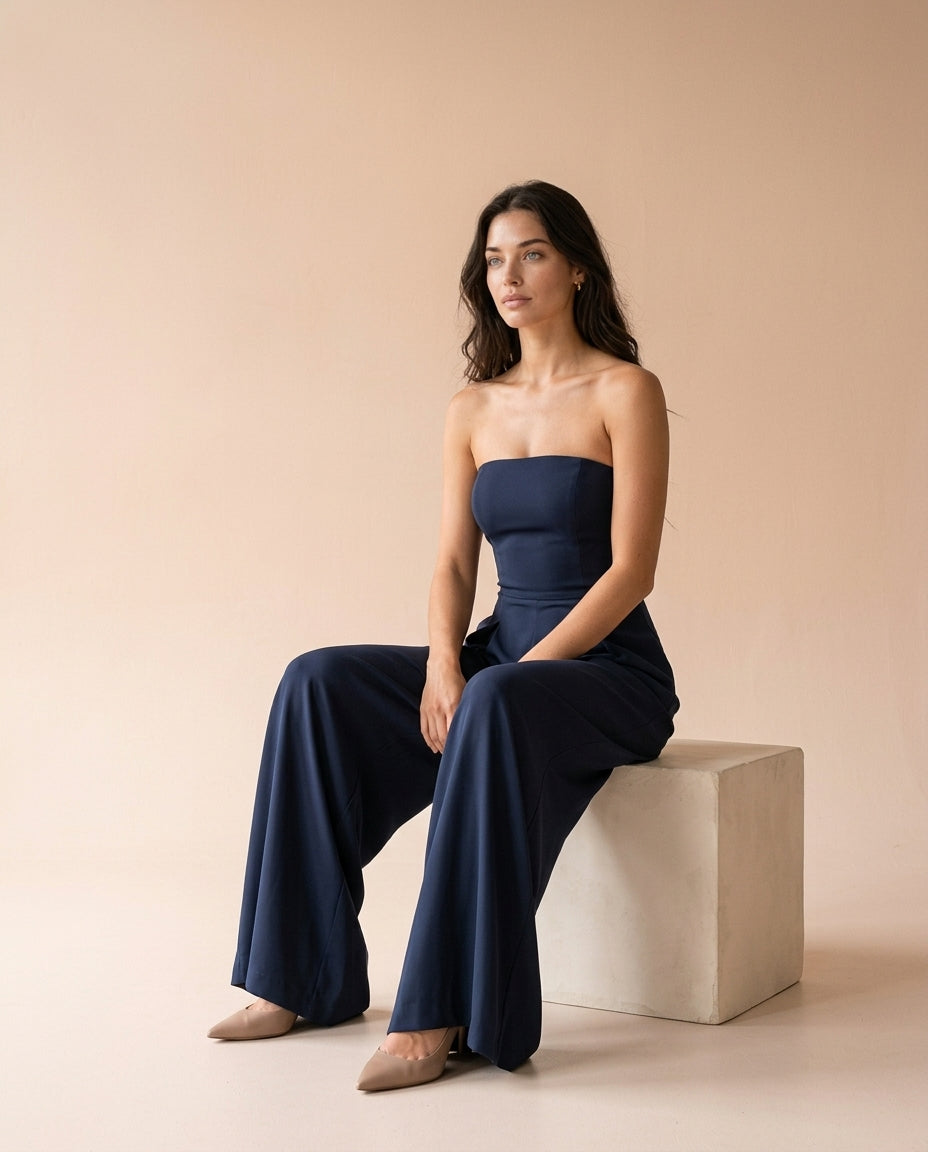 Odine | Strapless Wide-Leg Jumpsuit