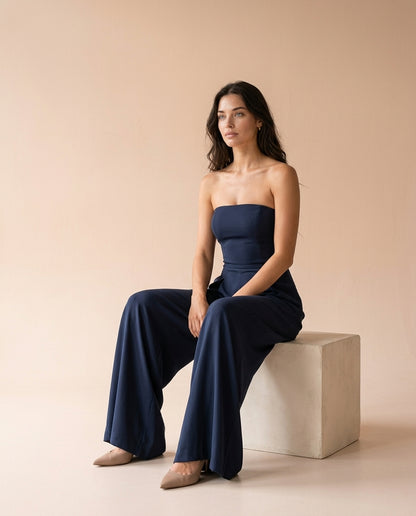 Odine | Strapless Wide-Leg Jumpsuit