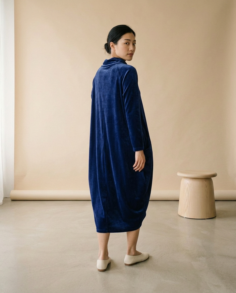 Videa | Velvet Cocoon Midi Dress
