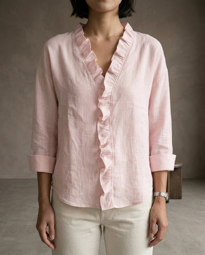 Adita | Ruffled V-Neck Blouse