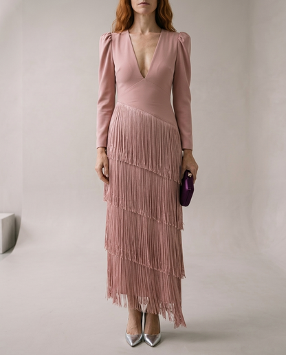 Miriel | Fringe Flowy Midi Dress