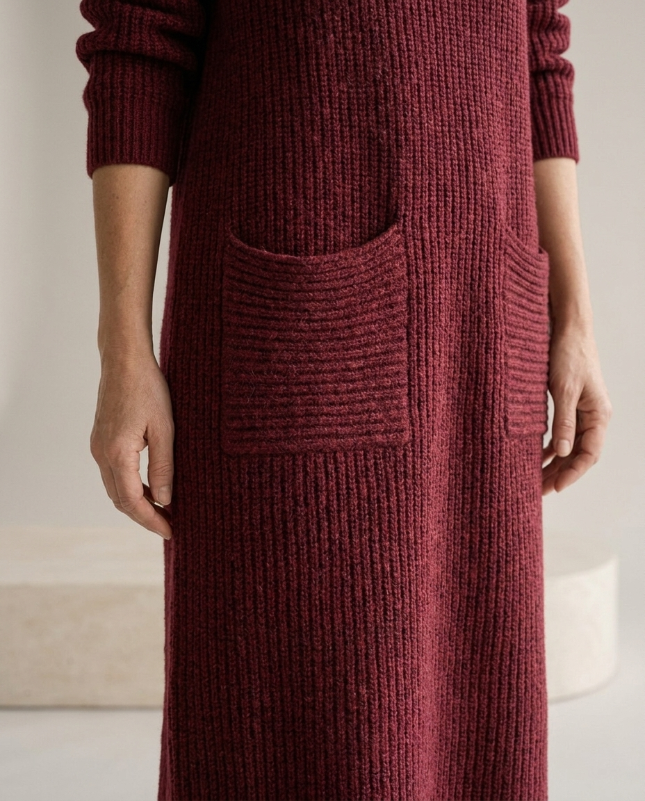 Dovina | Ribbed Turtleneck Sweater Dress