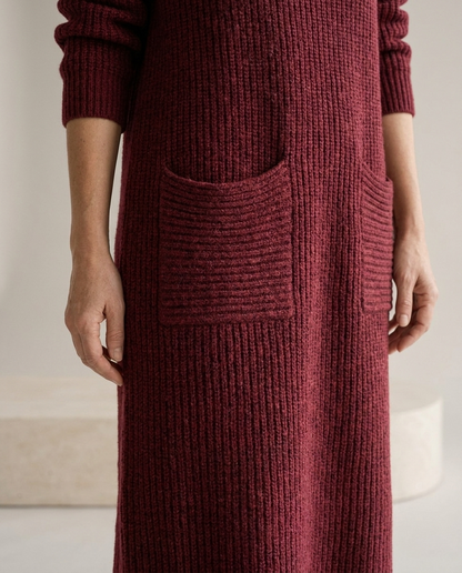 Dovina | Ribbed Turtleneck Sweater Dress