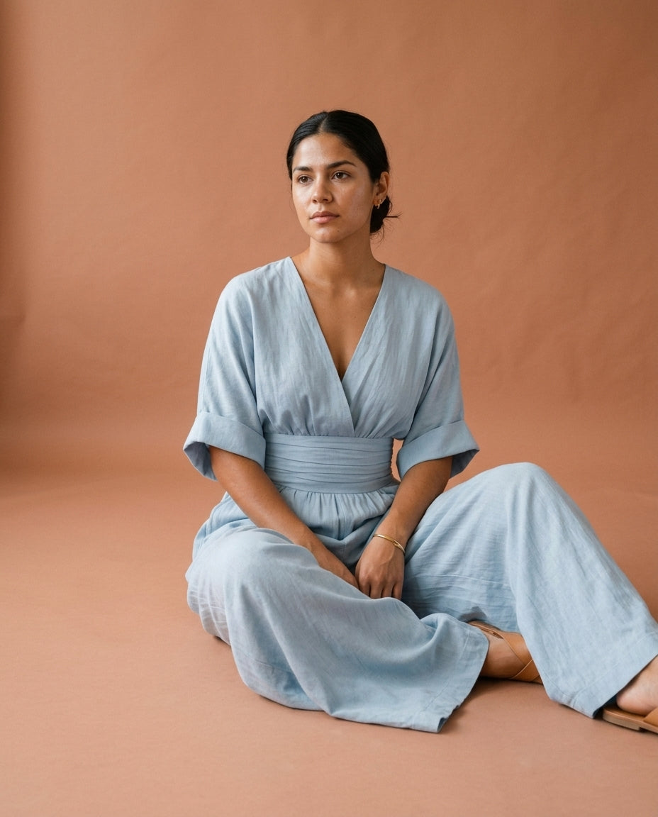Zarea | Wide Sleeve V-Neck Jumpsuit
