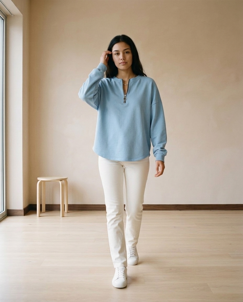 Tuvea | Quarter-Zip Crew Neck Sweatshirt