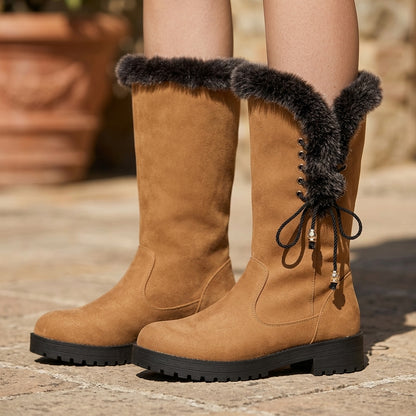 Wilmia | Fur-Trimmed Knee-High Boots
