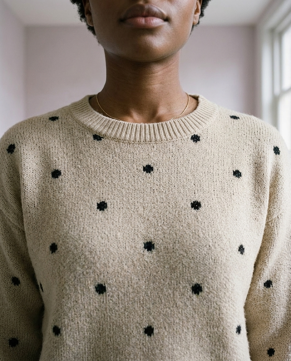 Elsina | Dotted Crewneck Sweater