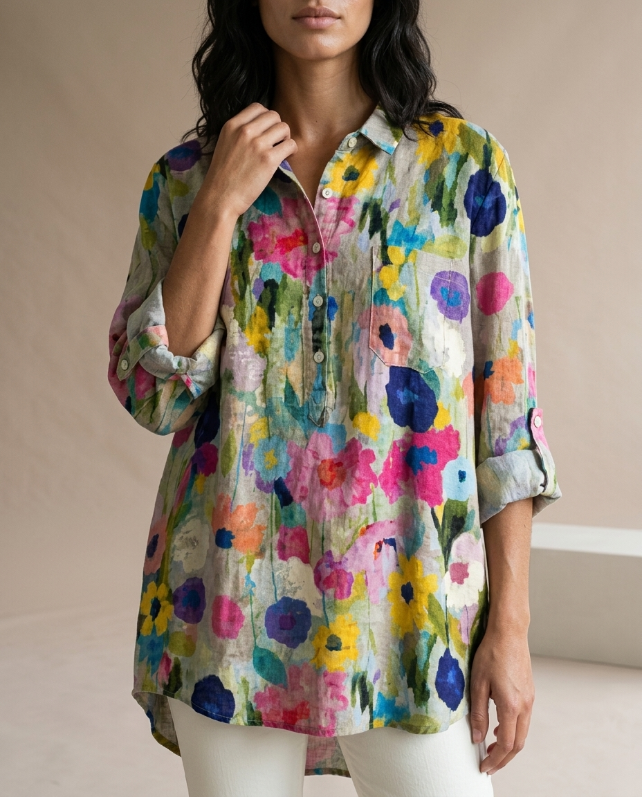 Katise | Floral Button-Front Blouse