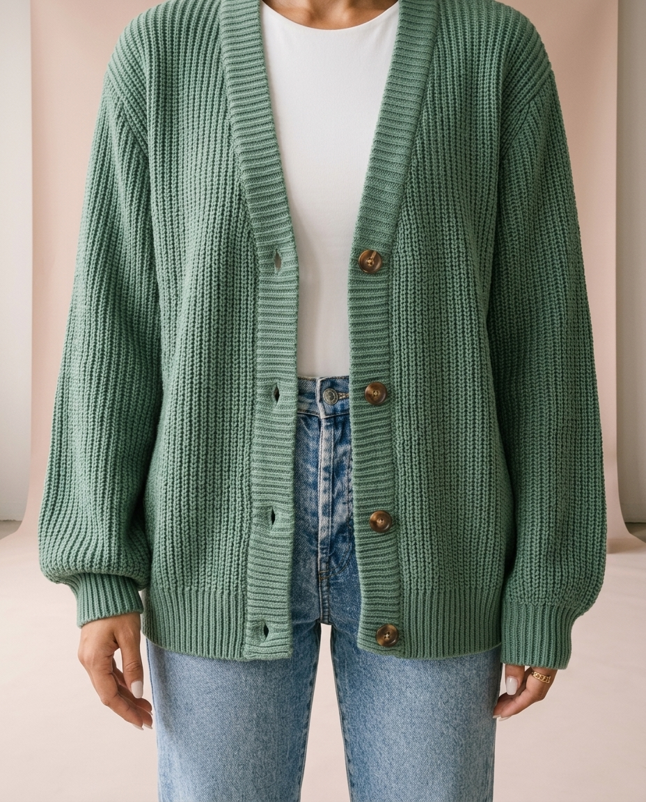 Unina | Ribbed Button Cardigan