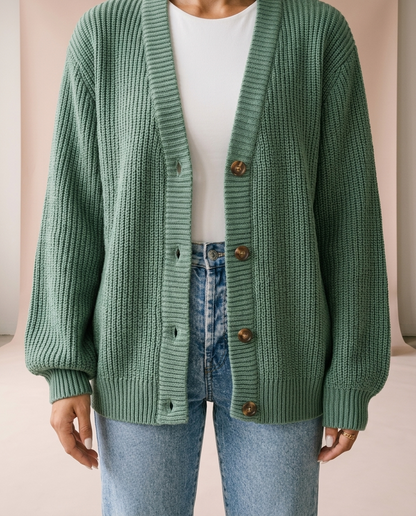 Unina | Ribbed Button Cardigan