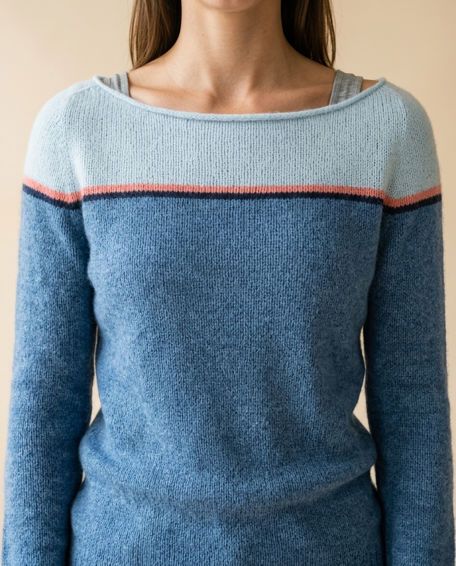 Eirea | Color-Block Boat Neck Sweater
