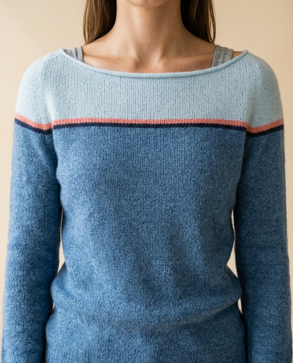 Eirea | Color-Block Boat Neck Sweater