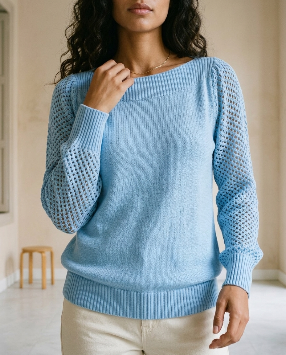 Ovora | Openwork Boat-Neck Sweater