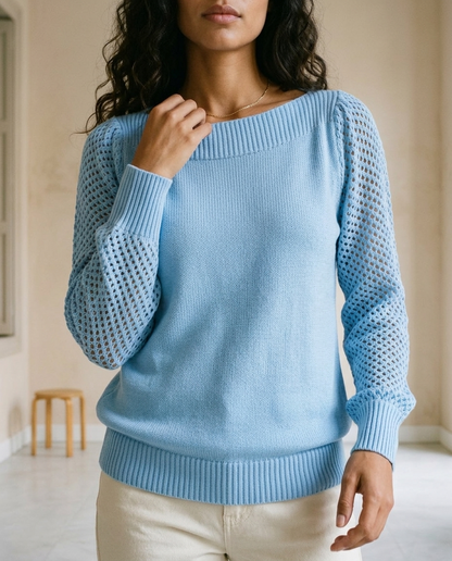 Ovora | Openwork Boat-Neck Sweater