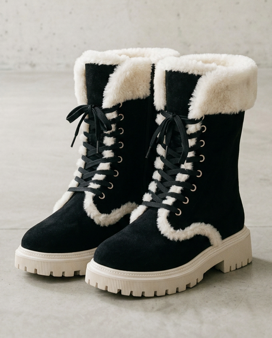 Solis | Plush-Lined Lace-Up Boots