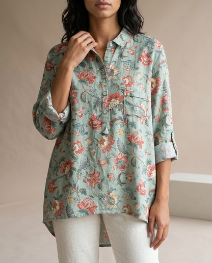 Katise | Floral Button-Front Blouse