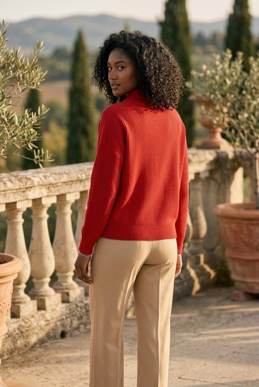 Velya | Draped Cowl Neck Knit Sweater