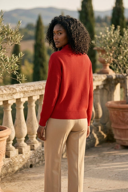 Velya | Draped Cowl Neck Knit Sweater