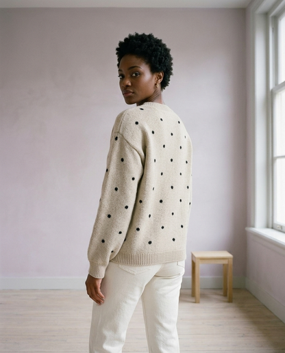 Elsina | Dotted Crewneck Sweater