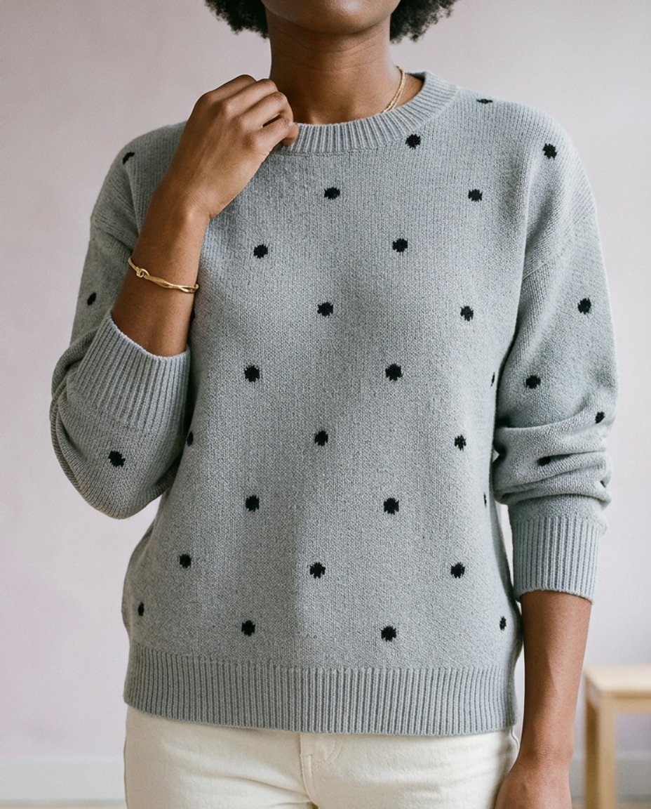 Elsina | Dotted Crewneck Sweater