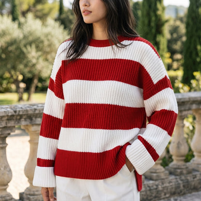 Anelle | Relaxed Ribbed Striped Sweater