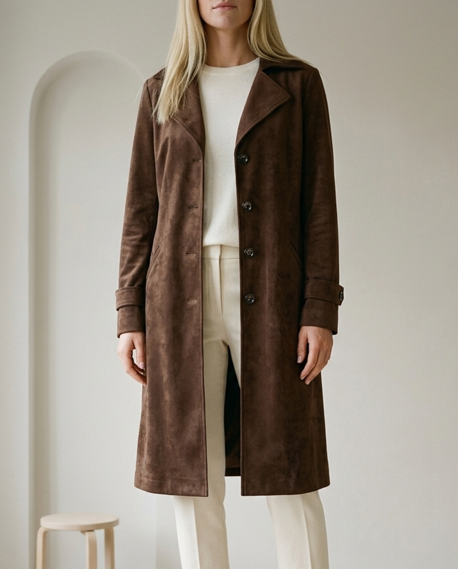 Aidia | Longline Notched-Lapel Coat