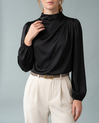 Bellya | Draped Long-Sleeve Blouse