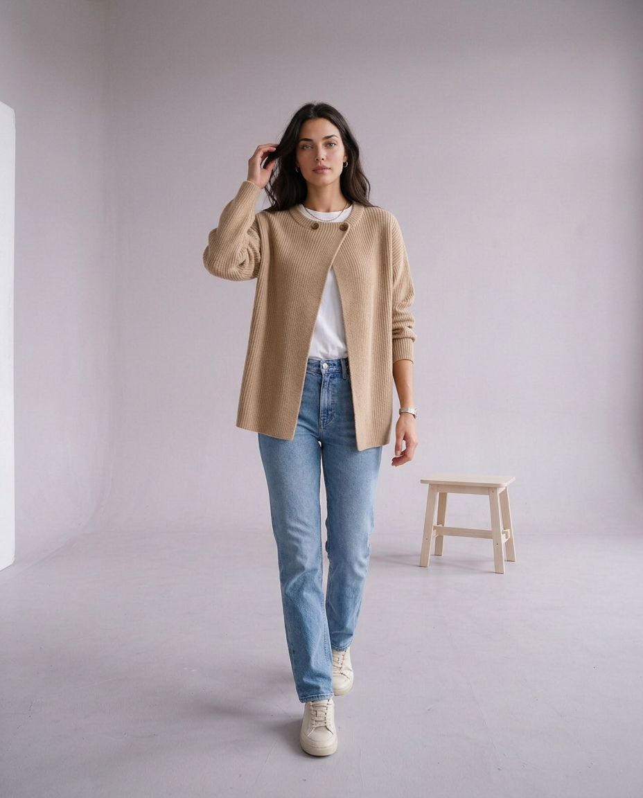Ankya | Ribbed Button Cardigan