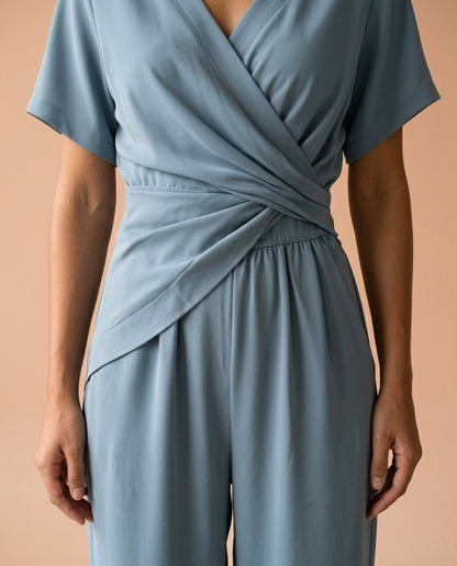 Hania | Draped Wide-Leg Jumpsuit