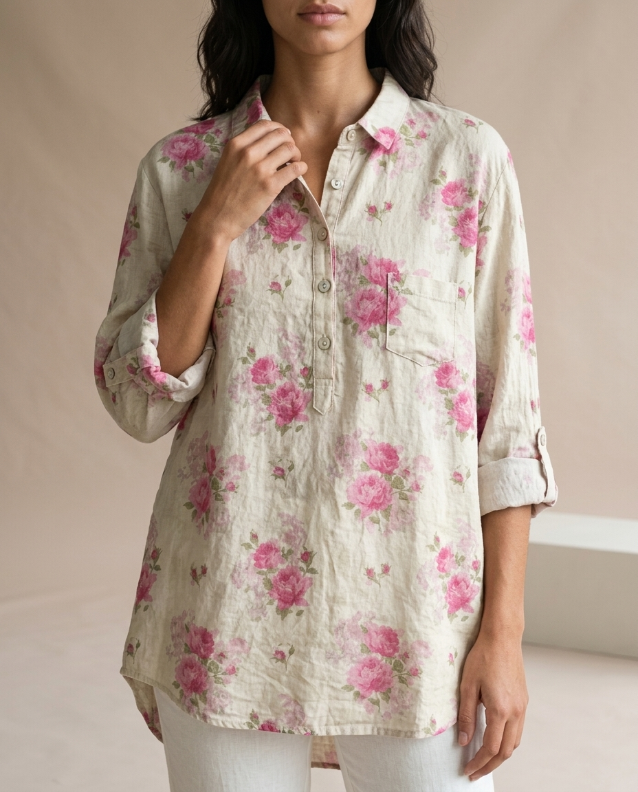 Katise | Floral Button-Front Blouse