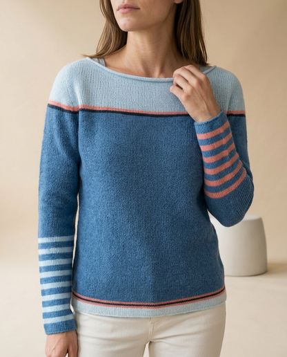 Eirea | Color-Block Boat Neck Sweater