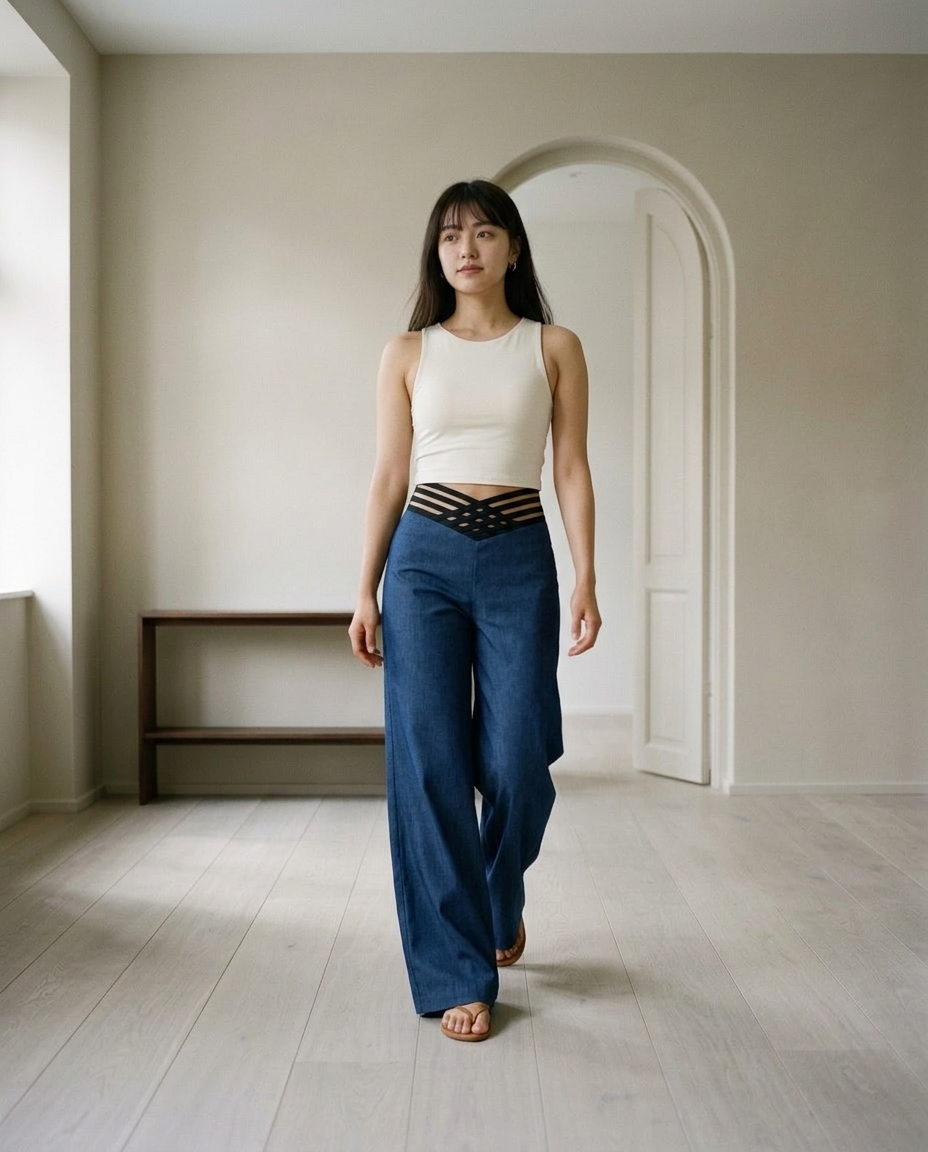 Faunya | Crossover Wide-Leg Trousers