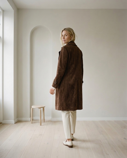 Aidia | Longline Notched-Lapel Coat