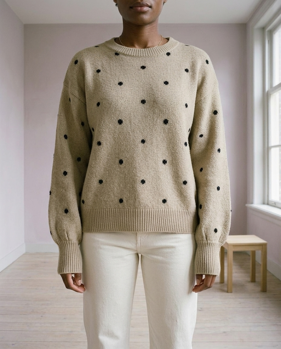 Elsina | Dotted Crewneck Sweater
